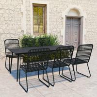 7-delige Tuinset poly rattan en glas - thumbnail