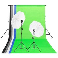 VidaXL Studioverlichtingsset met achtergronden en paraplu's - thumbnail