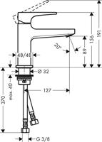 Hansgrohe Metropol toiletkraan 100 met push open waste met voorsprong vaste uitloop 12.7cm polished gold 32500990 - thumbnail