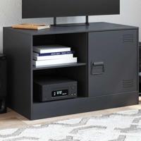 Tv-meubel 67x39x44 cm staal zwart - thumbnail