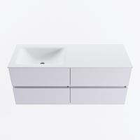 MONDIAZ VICA 120cm badmeubel onderkast Cale 4 lades. Wastafel CLOUD links 1 kraangat, kleur Talc. - thumbnail