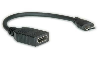 ROLINE Monitorkabel HDMI High Speed met Ethernet, HDMI Female - Mini HDMI Male, 0,15 m ROLINE Monitorkabel HDMI High Speed met Ethernet, HDMI Female - Mini HDMI Male, 0,15 m