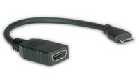 ROLINE Monitorkabel HDMI High Speed met Ethernet, HDMI Female - Mini HDMI Male, 0,15 m - thumbnail