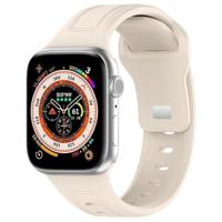 By Qubix - Square siliconen band - Beige - Compatible met Apple Watch 38mm / 40mm / 41mm / 42mm - Compatible Apple watch bandjes - thumbnail