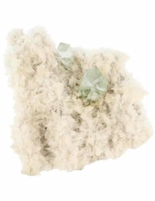 Helder groene Apofyliet kristallen op Scoleziet uit India Helder groene Apofyliet kristallen op Scoleziet uit India