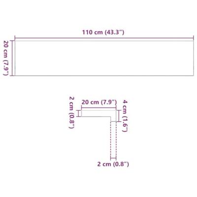 VidaXL Vensterbanken 2 st 110x20x2 cm massief eikenhout lichtbruin