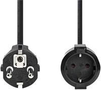 Voedingskabel | Schuko Male - Schuko Female | 5,0 m | Zwart - thumbnail