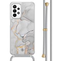 Samsung Galaxy A23 hoesje met koord - Marmer grijs - thumbnail