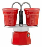 Bialetti Mini Express koffiezetapparaat rood 2tz + 2 kopjes - thumbnail