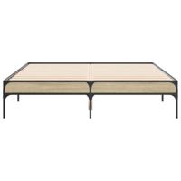 Bedframe bewerkt hout metaal sonoma eikenkleurig 120x190 cm - thumbnail