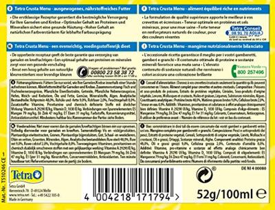 Tetra Crusta Menu 100 ml - Volledige Voeding voor Garnalen & Kreeften met Vitaminen