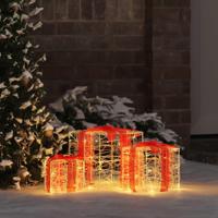 VidaXL Cadeau doos met 60 led 3 pcs warmwit 20 x 20 x 20 cm acryl - thumbnail