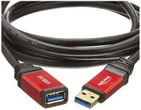 Delock USB-kabel USB 3.2 Gen1 (USB 3.0 / USB 3.1 Gen1) USB-A stekker, USB-A bus 3.00 m Rood, Zwart Vergulde steekcontacten, UL gecertificeerd 105905 - thumbnail