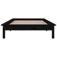 Bedframe LED massief hout zwart 90x200 cm - thumbnail