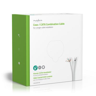 Nedis IEC CAT6 Combikabel | RG59 | Eca | 25 m | Wit | 1 stuks - CSGG4500WT250 CSGG4500WT250