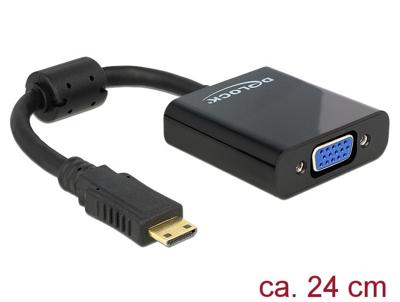 DeLOCK 65348 kabeladapter/verloopstukje 19-p HDMI-mini C M 15-p VGA F Wit