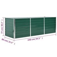 VidaXL Plantenbak verhoogd 240x80x77 cm gegalvaniseerd staal groen - thumbnail