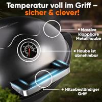 Profi Cook PC-BQS 1303 Staande grill Elektrisch Thermometer in deksel, Anti-aanbaklaag, CoolTouch-behuizing Zwart - thumbnail