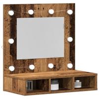Spiegelkast met plank Oud hout 62 x 31.5 x 62 cm Bewerkt hout - thumbnail