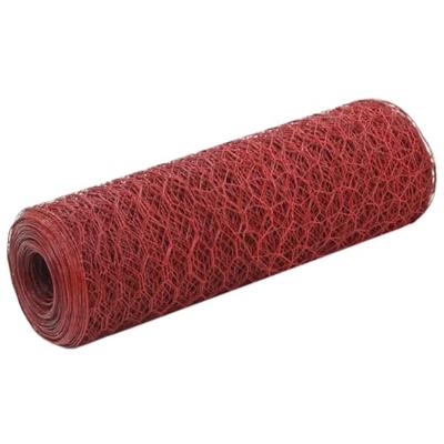 VidaXL Kippengaas 25x0,5 m staal met pvc coating rood