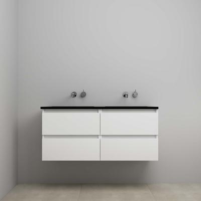 On-Line Onderkast - 120 cm - Voorgemonteerd - Ladestructuur - Acryl Wastafel - zonder Kraangat - Hoogglans Wit