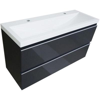 Wiesbaden Shall Onderkast 100x36cm Grafietgrijs - Modern Badkamermeubel