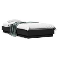 Bedframe met LED-verlichting zwart 100x200 cm - thumbnail