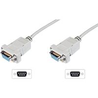 DIGITUS Null-Modem Kabel - D-Sub 9 naar D-Sub 9 - Socket naar vrouwelijk - 1,8m aansluitkabel - Beige - thumbnail
