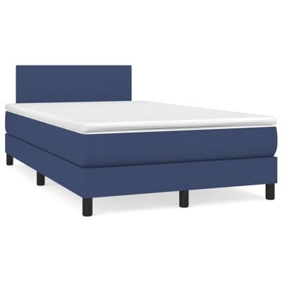 Boxspring met matras stof blauw 140x190 cm