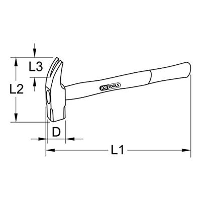 KS Tools 963.2152 9632152 Klauwhamer 640 g 340 mm 1 stuk(s)