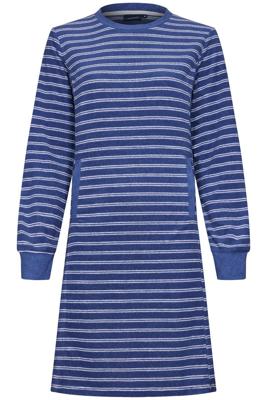 Blauw gestreept badstof nachthemd