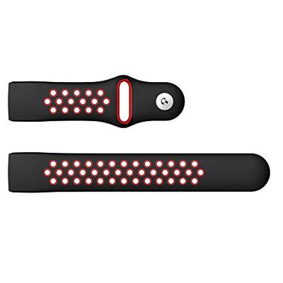 Fitbit Charge 3 & 4 siliconen DOT bandje - Rood / Zwart - Maat: Large