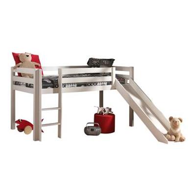 Vipack halfhoogslaper Pino met glijbaan - wit - 90x200 cm