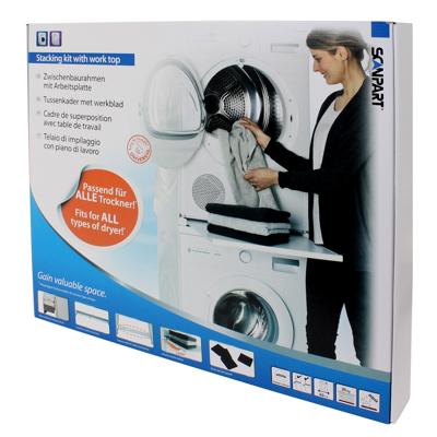 Scanpart tussenkader voor wasmachine en droger met werkblad extra sterk Droger accessoire Scanpart tussenkader voor wasmachine en droger met werkblad extra sterk Droger accessoire