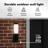 Buitenwandlamp Zwart 10.5 x 6 x 35 cm Roestvrij staal - thumbnail