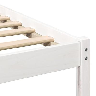 Bedframe met LED -striplichten met hoofdeinde Wit 75 x 190 cm Grenenhout Bedframe met LED -striplichten met hoofdeinde Wit 75 x 190 cm Grenenhout