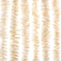 VidaXL Vliegengordijn 118x220 cm chenille beige en wit - thumbnail