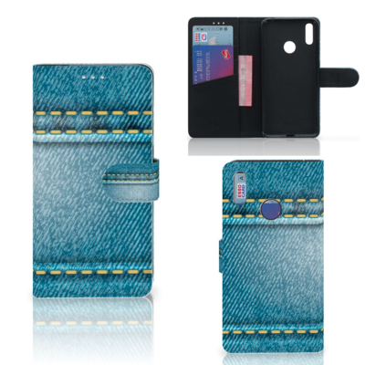 Huawei Y7 (2019) Wallet Case met Pasjes Jeans Huawei Y7 (2019) Wallet Case met Pasjes Jeans