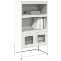 Hoge kast 68x39x123 cm staal wit - thumbnail