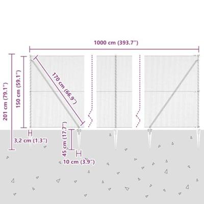 VidaXL Afrasteringspaal groen 10 x 1,5 m (13 mm gaas) staal en pvc