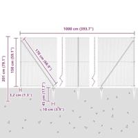 VidaXL Afrasteringspaal groen 10 x 1,5 m (13 mm gaas) staal en pvc - thumbnail