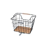 Basil Nordland - fietsmand MIK - voorop en/of achterop - zwart/natural bruin - thumbnail