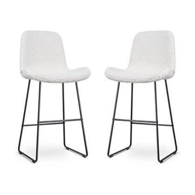 Nolon Nino-Fé Barkrukken Set van 2 - Teddy Wit - Zwart - 75 cm