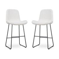 Nolon Nino-Fé Barkrukken Set van 2 - Teddy Wit - Zwart - 75 cm - thumbnail