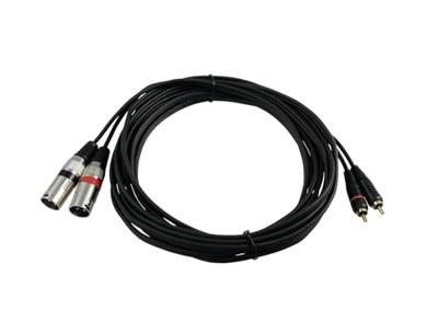Omnitronic 3022522E XLR Adapterkabel [2x XLR-stekker 3-polig - 2x Cinch-stekker] 6.00 m Zwart