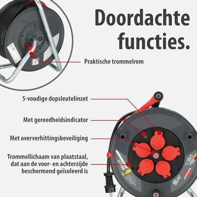Brennenstuhl Professional kabelhaspel | 320 KU 4200 | IP44 | 40m | H07RN-F 3G2,5 - 9232400100 Brennenstuhl Professional kabelhaspel | 320 KU 4200 | IP44 | 40m | H07RN-F 3G2,5 - 9232400100