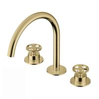 Wastafelmengkraan Hotbath Cobber @Work 3 Gats Geborsteld Messing PVD - thumbnail