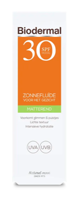 Biodermal Zonnefluïde Gezicht - Matterend SPF30