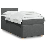 Boxspring met matras stof donkergrijs 100x200 cm - thumbnail