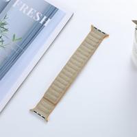 Denim nylon bandje - Oker - Geschikt voor Apple Watch 38mm / 40mm / 41mm / 42mm - thumbnail